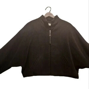 Marissa Minicucci Women's 68% Baby Alpaca Zip Fleece/Jacket Black Size  16